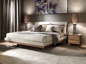 LEONARDO L975 - Double bed with upholstered headboard - Bed frame by Arte Brotto