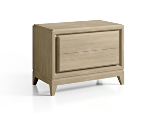SEGRETI S190 - Rectangular wooden bedside table with drawers - Side table by Arte Brotto