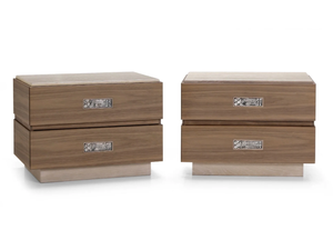 SEGRETI S196/Z - Rectangular wooden bedside table with drawers - Side table by Arte Brotto