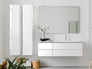 MONOLITE 18 - Wall-mounted crystal vanity unit with drawers - Washbasin cabinet by ARTELINEA