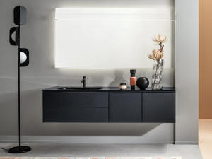 MONOLITE - Single wall-mounted vanity unit with integrated washbasin - Washbasin cabinet by ARTELINEA