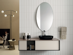 QUADRA - Wall-mounted sectional vanity unit with drawers - Washbasin cabinet by ARTELINEA