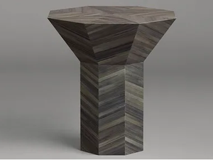 FLARE TALL - Octagonal straw marquetry high side table - Coffee table by Articolo Studio