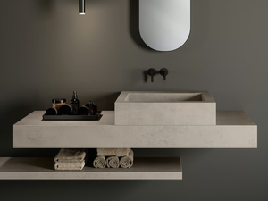 CONTRACT - Rectangular single porcelain stoneware washbasin - Washbasin by Atlas Concorde