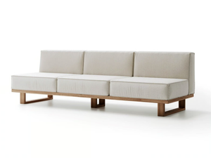 9.ZERO 3S CENTRAL - 3 seater fabric and teak garden sofa - Sofa by Atmosphera