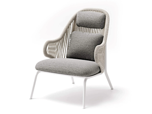 AGAVE - Rope and fabric garden armchair with armrests - Armchair by Atmosphera