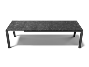 BRIDGE - Extending aluminium and stoneware table - Table by Atmosphera