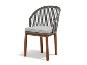 CYRANO - Fabric and aluminium chair with armrests - Chair by Atmosphera