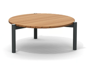 LOBSTER - Low round teak garden side table - Side table by Atmosphera