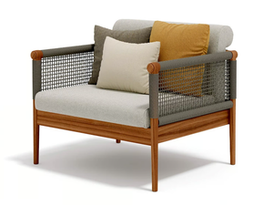 LODGE - Fabric garden armchair with armrests - Armchair by Atmosphera