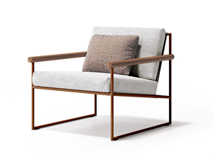 PIPE - Teak garden armchair with armrests - Armchair by Atmosphera