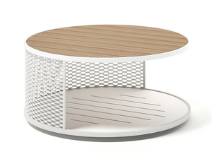 SWITCH - Round aluminium garden side table - Side table by Atmosphera