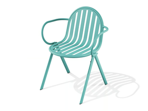 MELIK - Stackable powder coated steel chair with armrests - Chair by BABEL D