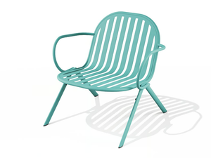 MELIK - Stackable powder coated steel easy chair with armrests - Armchair by BABEL D