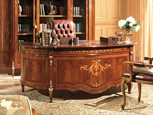 REGGENZA - Oval engineered wood executive desk - Desk by Barnini Oseo