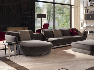 ROBERTO BARNINI - 4 seater fabric sofa with chaise longue - Sofa by Barnini Oseo