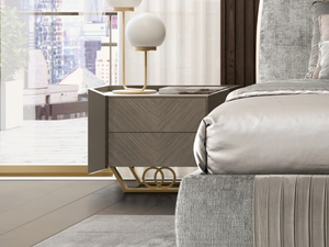 ROBERTO BARNINI - Rectangular honeycomb bedside table with drawers - Side table by Barnini Oseo