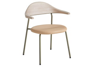BICORN - Stackable stainless steel and wood chair with upholstery - Chair by BassamFellows