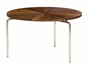 CIRCULAR - Round stainless steel and wood coffee table - Coffee table by BassamFellows