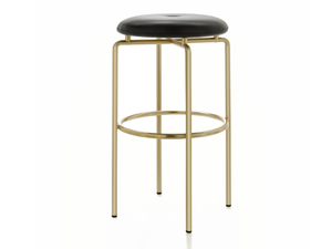 CIRCULAR - Upholstered bar stool with steel base - Stool by BassamFellows