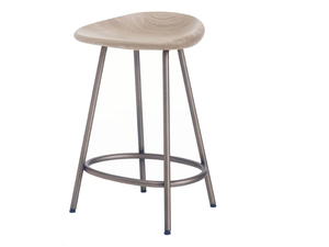 PEBBLE - Steel and wood counter stool - Stool by BassamFellows