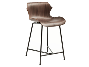 PETAL - Wood and steel counter stool with back - Stool by BassamFellows