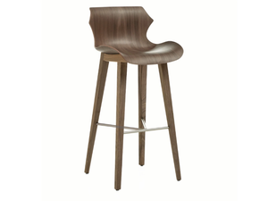 PETAL - Wood bar stool with back - Stool by BassamFellows