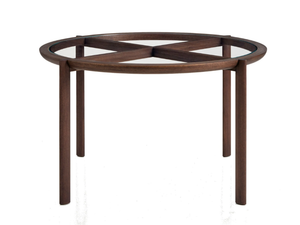 SPOKE - Round wood and glass table - Table by BassamFellows