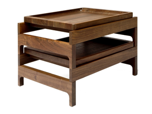 TRAY RACK - Solid wood side table with removable trays - Styling by BassamFellows