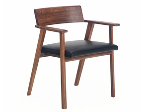 WEDGE - Solid wood and upholstered chair with armrests - Chair by BassamFellows