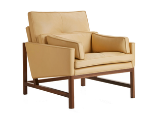 WOOD FRAME LOUNGE - Low back wood and upoholstered lounge chair - Armchair by BassamFellows