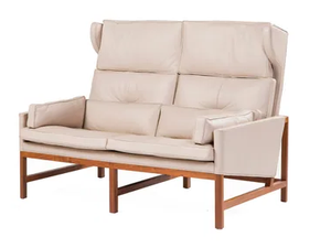 WOOD FRAME LOUNGE - Wing back wood and upoholstered sofa - Sofa by BassamFellows
