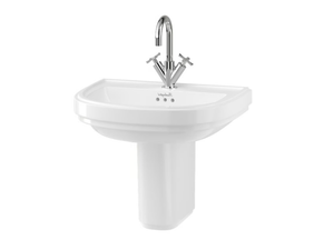RIVIERA - 580mm D Shape Basin with Semi Pedestal - Washbasin by bathroom brands