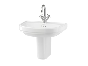 RIVIERA - 650mm D-shape semi-pedestal basin - Washbasin by bathroom brands