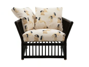 SOFTCAGE - Rattan garden armchair and fabric cushions - Armchair by B&B Italia Outdoor