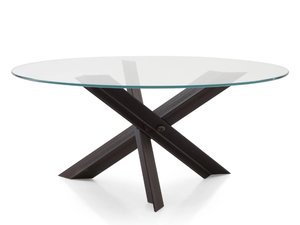BOLT - Round glass and steel living room table - Table by B&B Italia