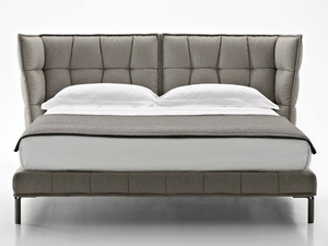 HUSK - Fabric double bed with upholstered headboard - Bed frame by B&B Italia