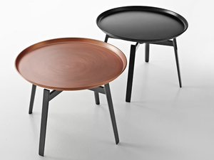 HUSK - Round plate coffee table with tray - Styling by B&B Italia