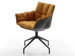 HUSK - Trestle-based fabric chair with armrests - Chair by B&B Italia