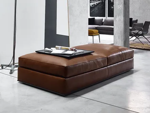 RICHARD - Rectangular leather pouf - Pouf by B&B Italia