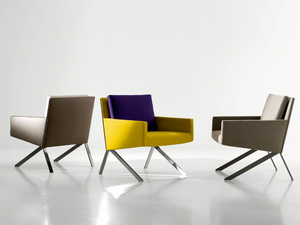 THEO - Fabric easy chair with armrests - Armchair by B&B Italia