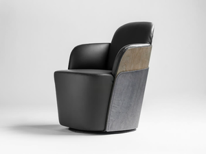 LITTLE COUTURE - Swivel easy chair with armrests - Armchair by BD Barcelona Design