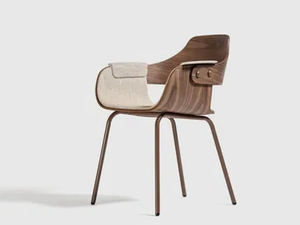SHOWTIME - Wooden chair with armrests with integrated cushion - Accessories by BD Barcelona Design