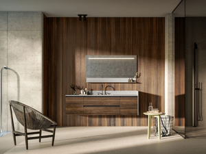 DEEP COMP. 8 - Single wall-mounted vanity unit with drawers - Washbasin cabinet by Birex