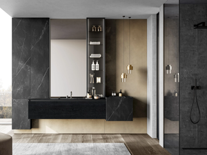 FACTO COMP. 8 - Wall-mounted vanity unit with mirror - Washbasin cabinet by Birex