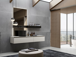 GOLA UP COMP. 6 - Wall-mounted single vanity unit - Washbasin cabinet by Birex