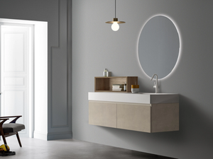 LAPIS COMP. 1 - Single wall-mounted vanity unit with drawers - Washbasin cabinet by Birex