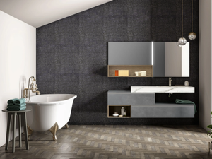 LAPIS COMP. 5 - Single wall-mounted vanity unit with drawers - Washbasin cabinet by Birex