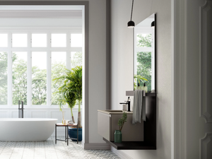 LAPIS COMP. 6 - Wall-mounted single vanity unit with drawers - Washbasin cabinet by Birex