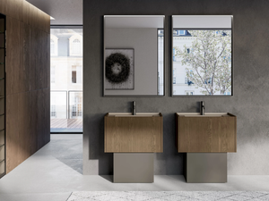 MAJOR COMP. 7 - Vanity unit with drawers and mirror - Washbasin cabinet by Birex